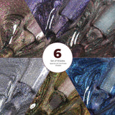 Emigel - Set of 6- Peacock Cateye UV Gel Polish